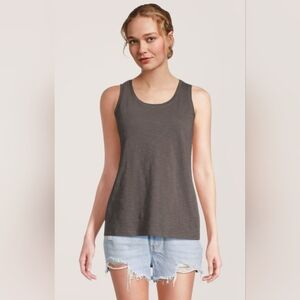FarWest Women's Crew Neck Cotton Slub Tank Top